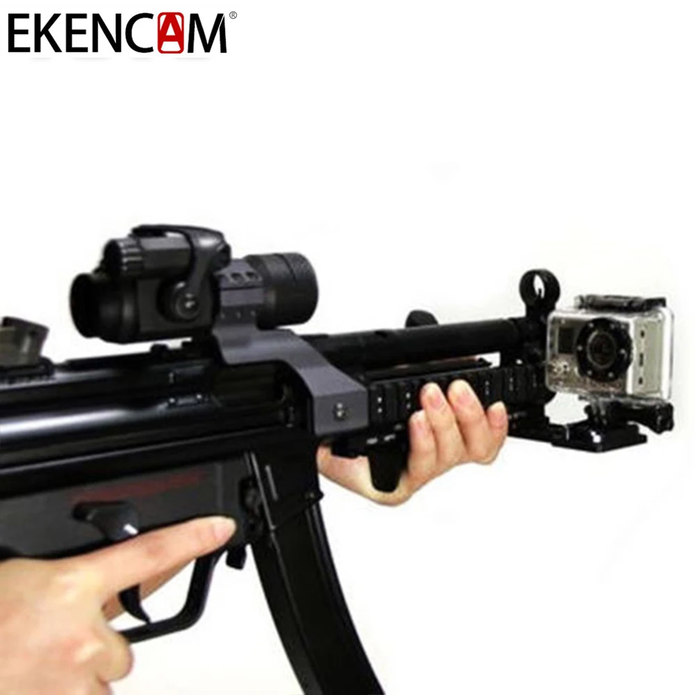 Camera Gun Rail Mount for Sports Camera Picatinny Airsoft BB Guns Paint Ball for all GoPro Max Hero 9 Insta360 OneR ccessories