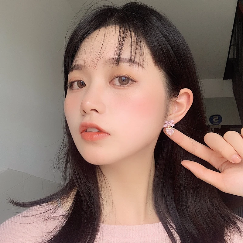 HUANZHI 2019 новые корейские милые розовые геометрические круглые треугольные