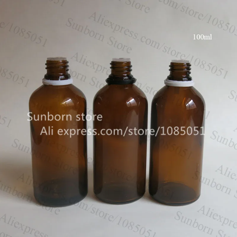 

10 pcs 100cc amber essential oil bottle, 100ml amber glass bottle with screw cap, cosmetic bottle