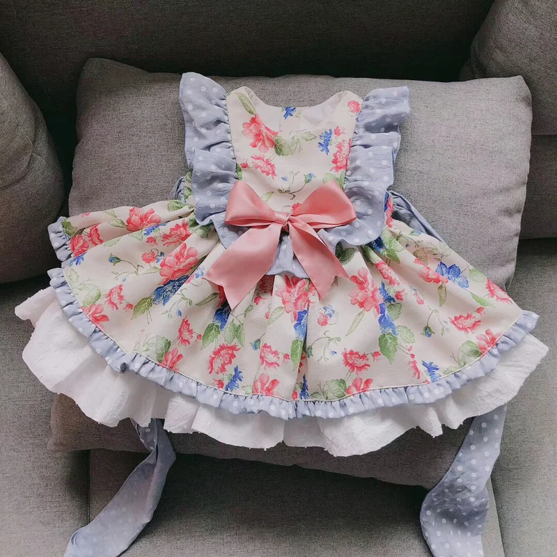 2019 летнее испанское платье на заказ для девочек высококачественное с цветами