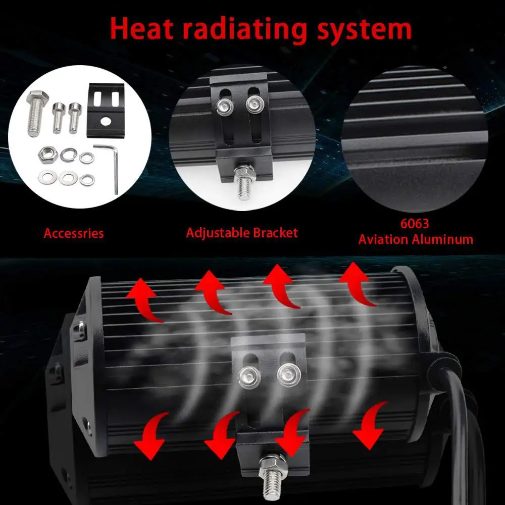 Автомобильный рабочий светильник 2 шт. 7 дюймов аксессуары для внедорожников 120 Вт