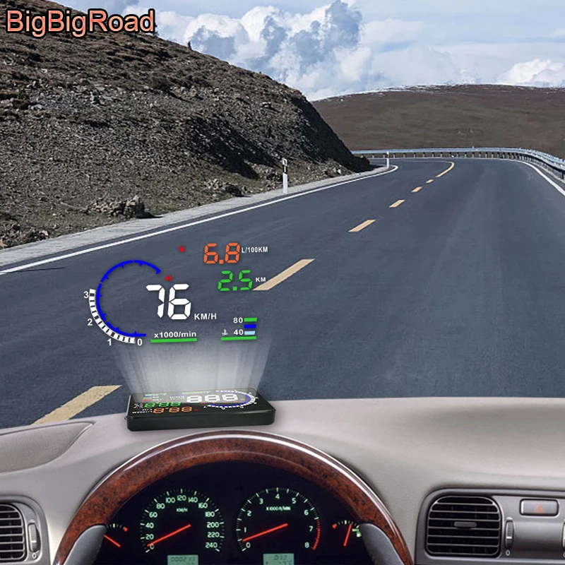 BigBigRoad автомобильный HUD лобовое стекло проектор дисплей OBD2 для Highlander Kluger Roraima Land