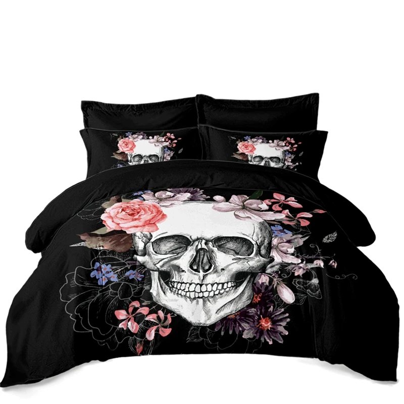 

Skull Bedding Set Duvet Bedding Sets Luxury Bedding Set Bedclothes Linens Bed Queen Duvet King Double Home Textile Cushion Cover