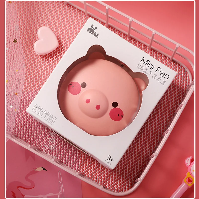 Модное креативное светодиодное зеркало для макияжа вентилятор в форме животного