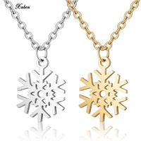 stainless steel crystal round pendants necklace women choker jewelry snowflake trendy necklaces chain valentines day
