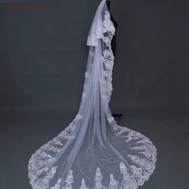 Свадебная Фата с расческой 3 М длинные Ширина 1.8 м реальное изображение кристаллы