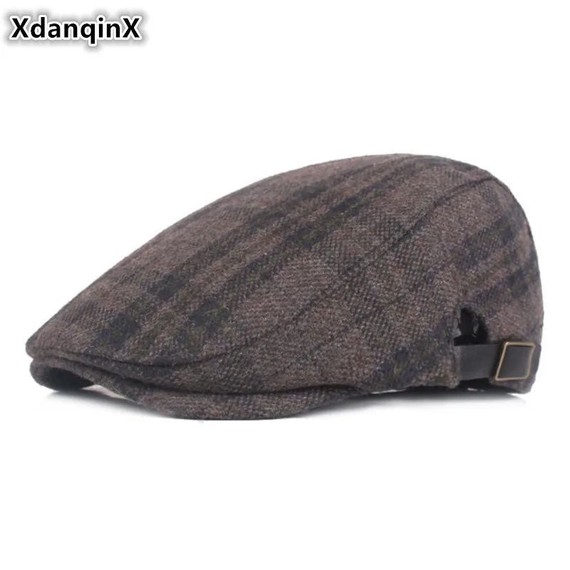 XdanqinX зимняя мужская шапка теплый берет Кепка s для мужчин среднего возраста язык