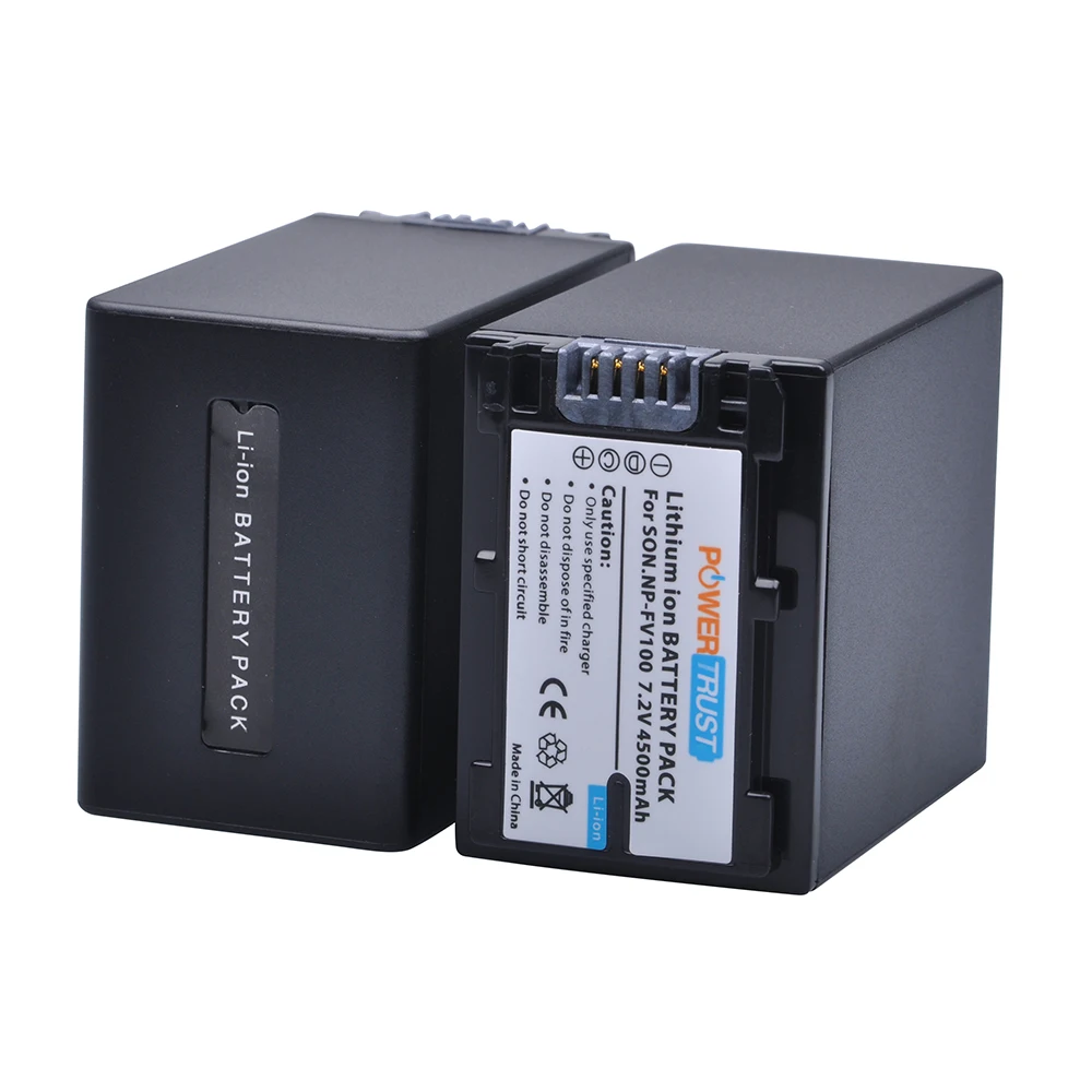2 шт. 4500 мАч NPFV100 NP FV100 литиевая батарея для Sony DCR-DVD103 XR100 HDR-XR550/E HDR-XR350/E HDR-XR150/E |