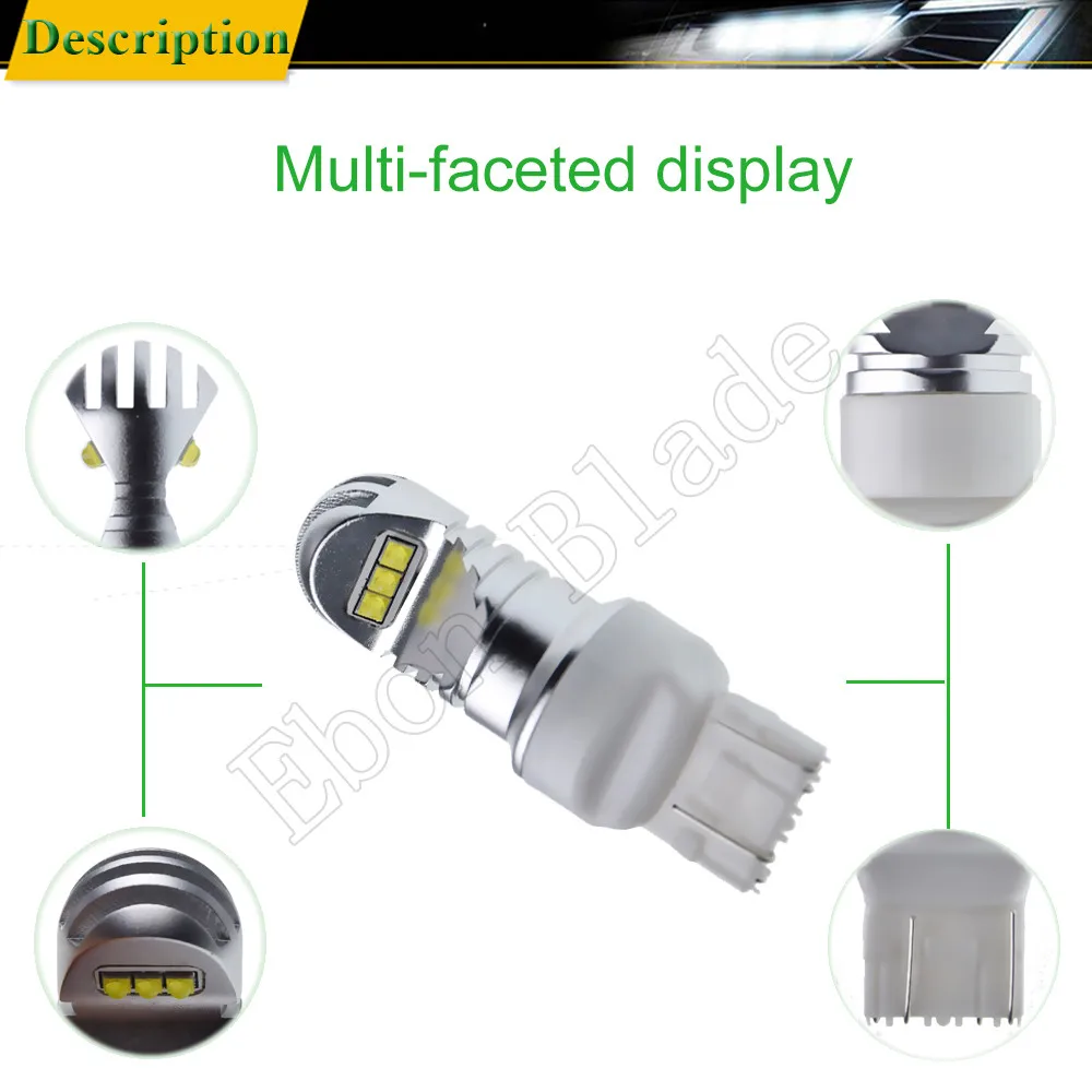 1 X T20 7440 W21W WY21W 7443 W21/5 W XBD чип 30W светодиодный передний Хвост поворотник тормозной задний светильник DRL Лампа Белый Янтарный Красный 12v 24v