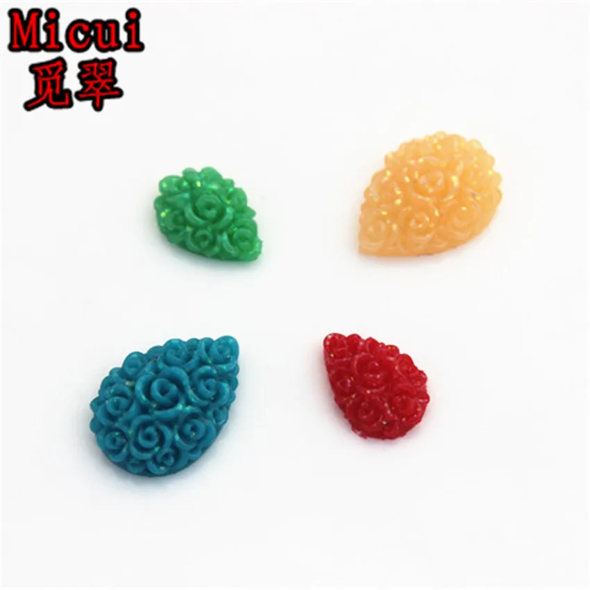 Micui 100 шт. 7*10/10*14 мм разноцветные каплевидные розы полимерные стразы каменные