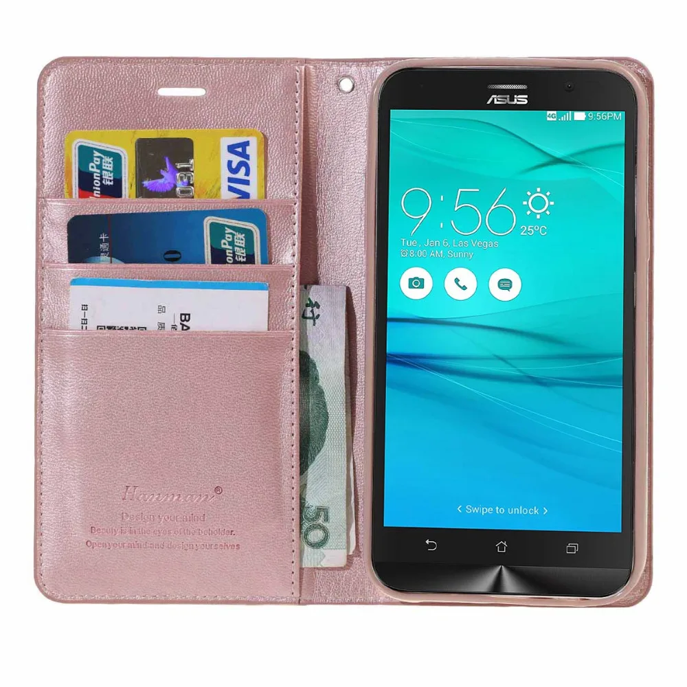 Откидной Чехол для Asus Zenfone ZB500K кожаный чехол кошелек ASUS ZB500KL X00AD Go 2016 ZB500 ZB 500 KL K