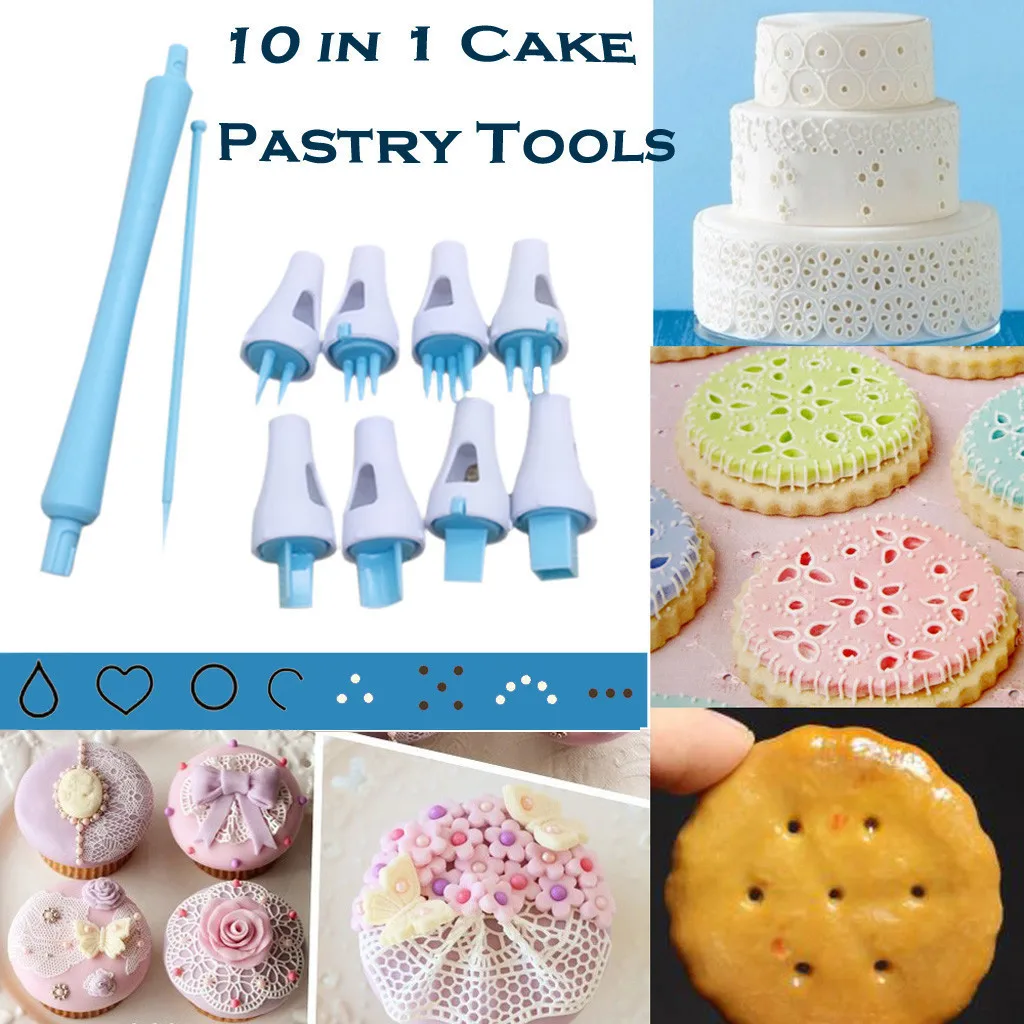 Хит продаж Кондитерские инструменты ручка 10 в 1 для украшения торта инструмент