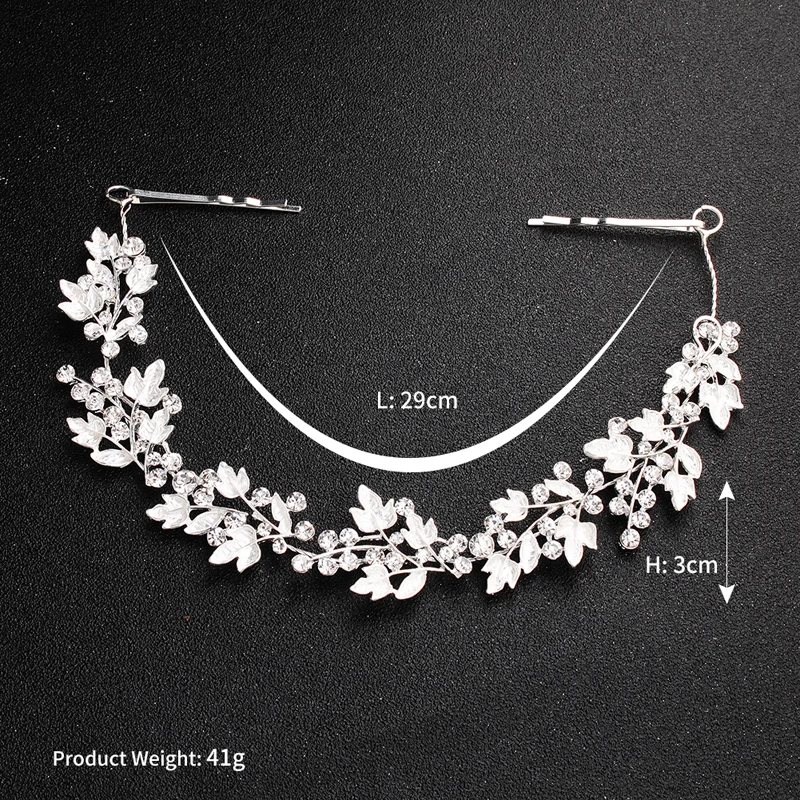 Трендовая Женская головная повязка с листьями сплав стразы выпускной свадебный