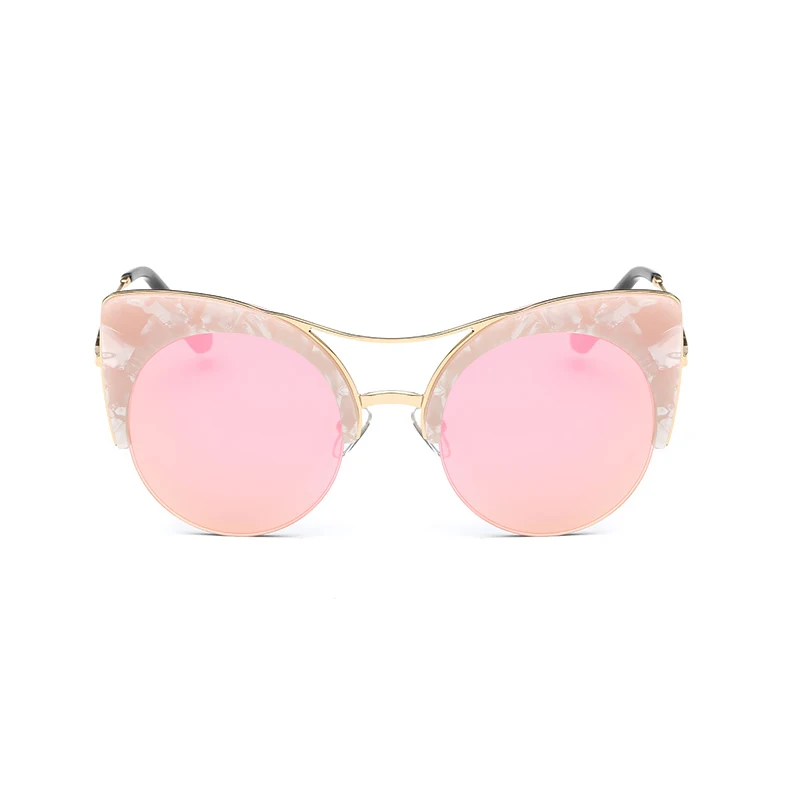 Большие зеркальные розовые брендовые дизайнерские корейские Солнцезащитные