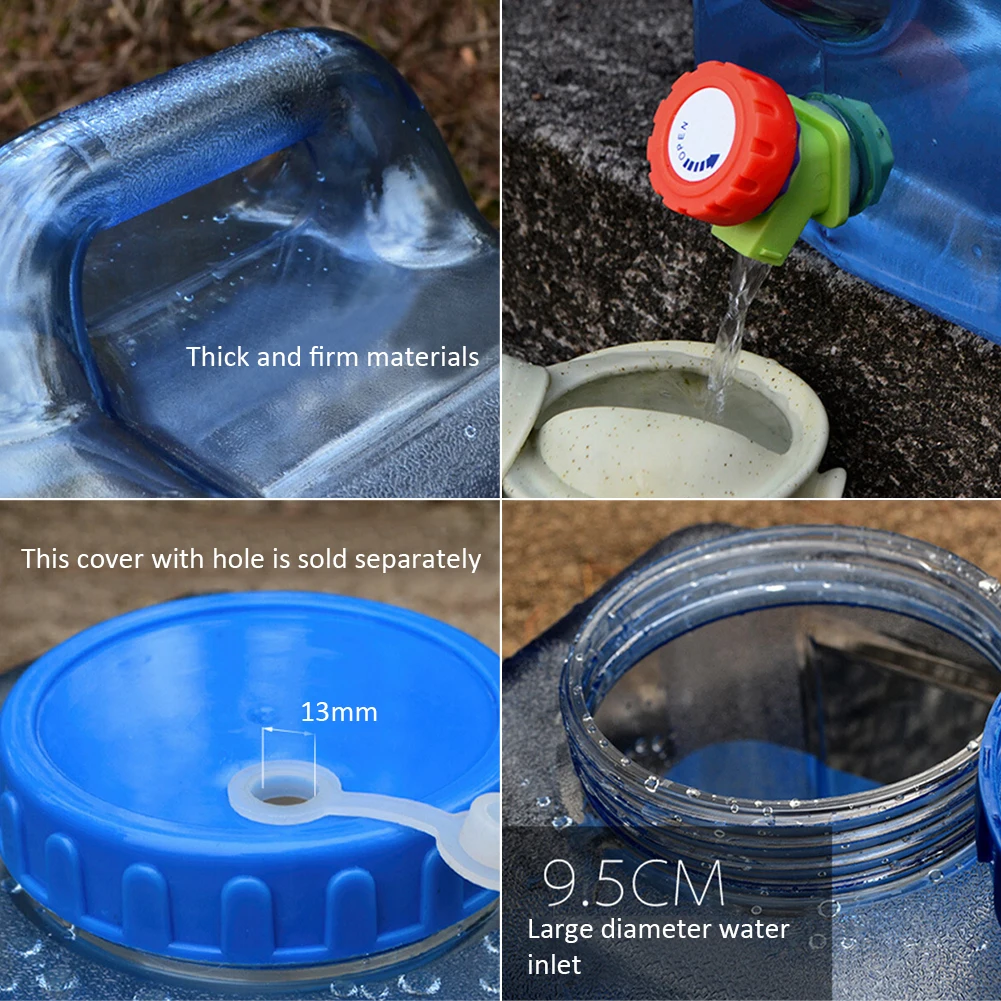 

12L Car Bucket PC Thickened with Faucet Self-driving Car Portable Water Container with Faucet