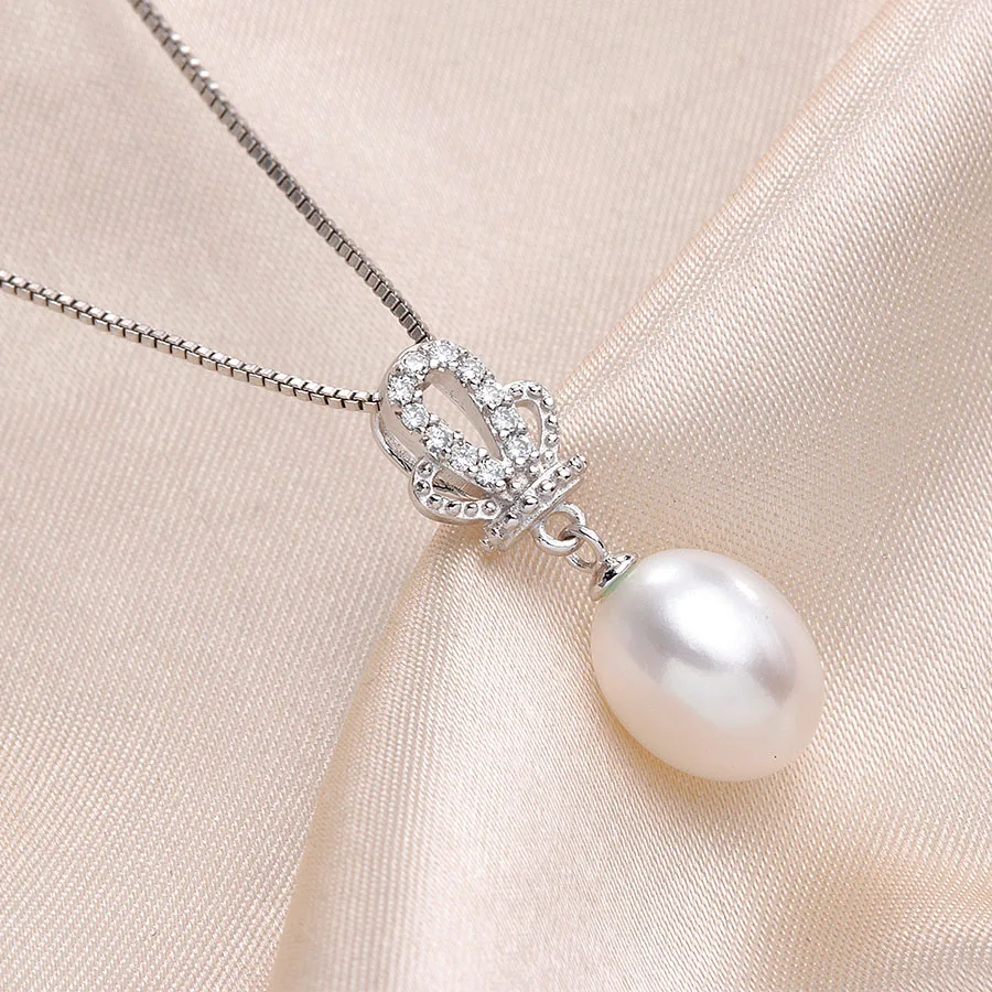 AAA циркон 100% натуральный пресноводный жемчуг кулоны женская мода серебро 925 пробы