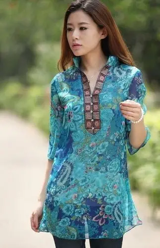 Женское шифоновое платье летнее с v образным вырезом и цветочным принтом большие