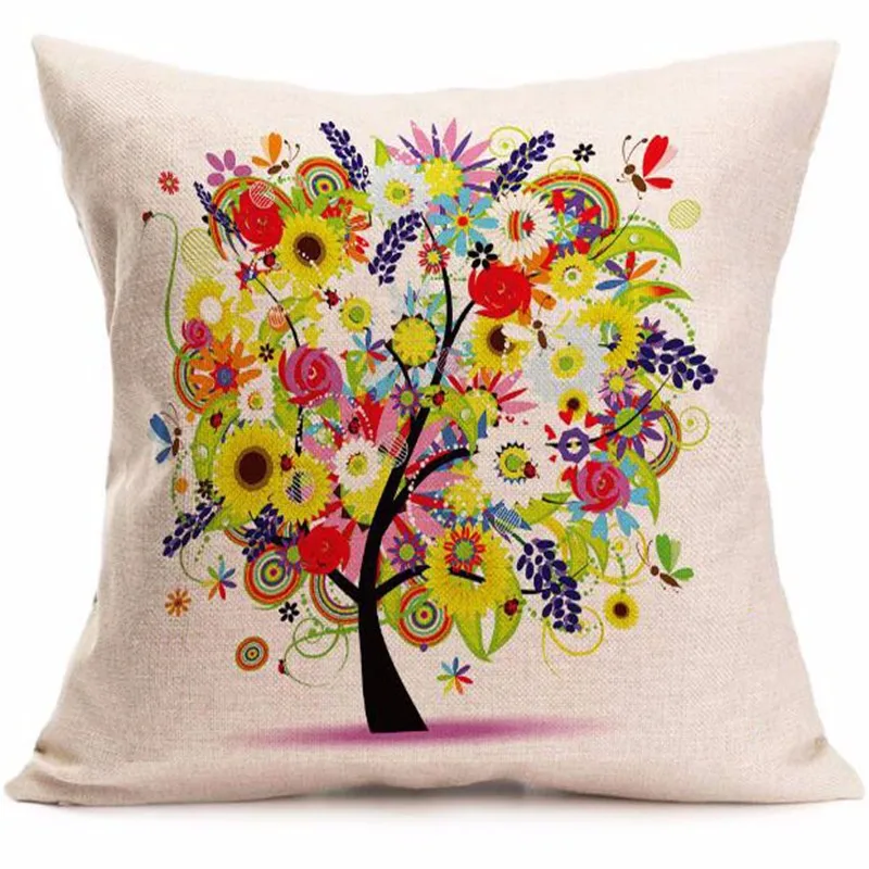 Горячие продажи цветок/красочные деревья/цветок печати диван подушки для