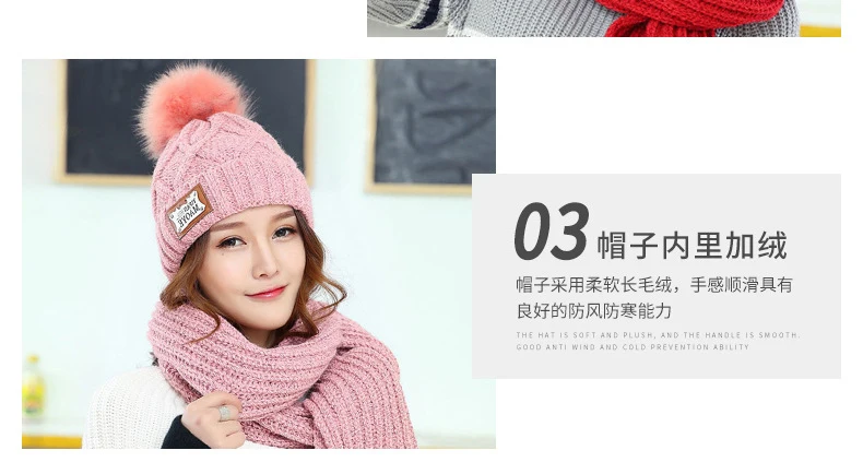 Шарф, шапка, наборы, женские зимние теплые толстые вязаные однотонные шарфы для защиты шеи, женские шапки, подходят ко всему, простой шик, модный