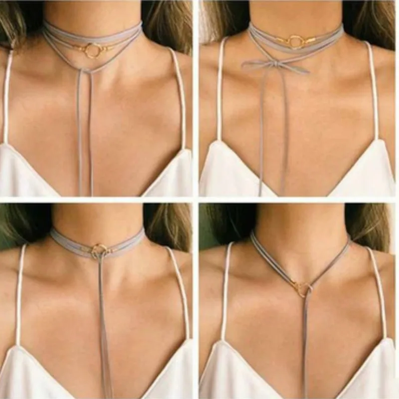 Женское бархатное ожерелье чокер длинное черное колье геометрической формы