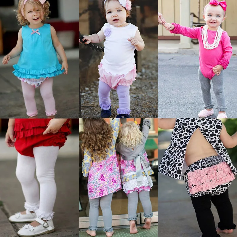 Вязаные штаны с оборками для девочек на весну и осень Осенние леггинсы