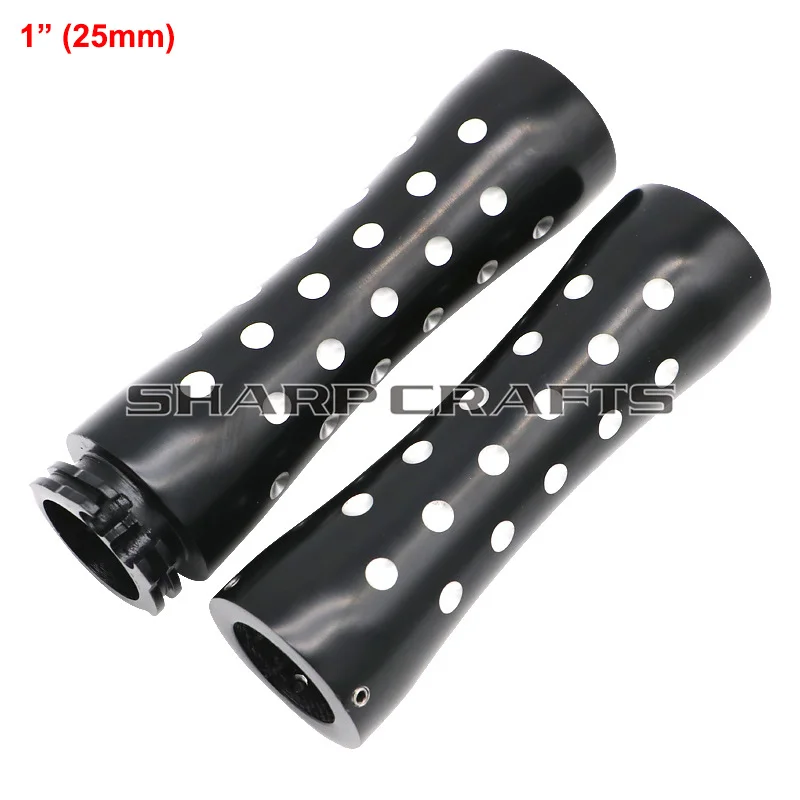 E Black 25mm Мотоцикл " или 7/8" шип рукоятки «Огонь» ручные рукоятки для Harley Honda Kawasaki Suzuki Yamaha Cruiser Chopper на заказ - Цвет: E Black 25mm