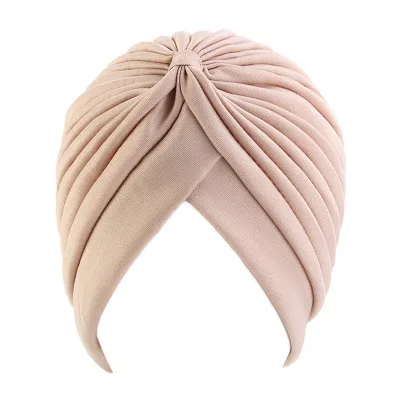 24 цвета мусульманские тюрбан шапки женские эластичные бини шапки банданы Большой Атласный капот индийский - Цвет: khaki