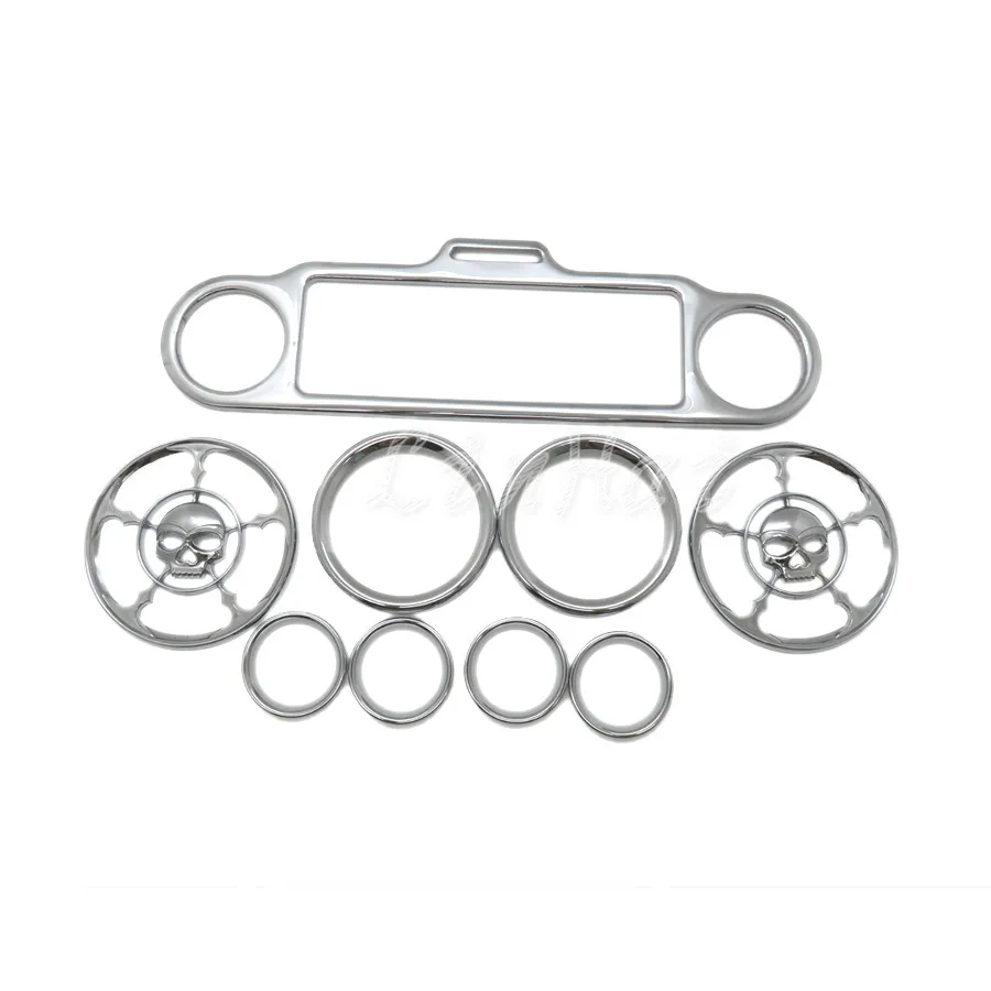 9 шт. хромированный стерео Спидометр динамик в форме черепа накладка на кольцо