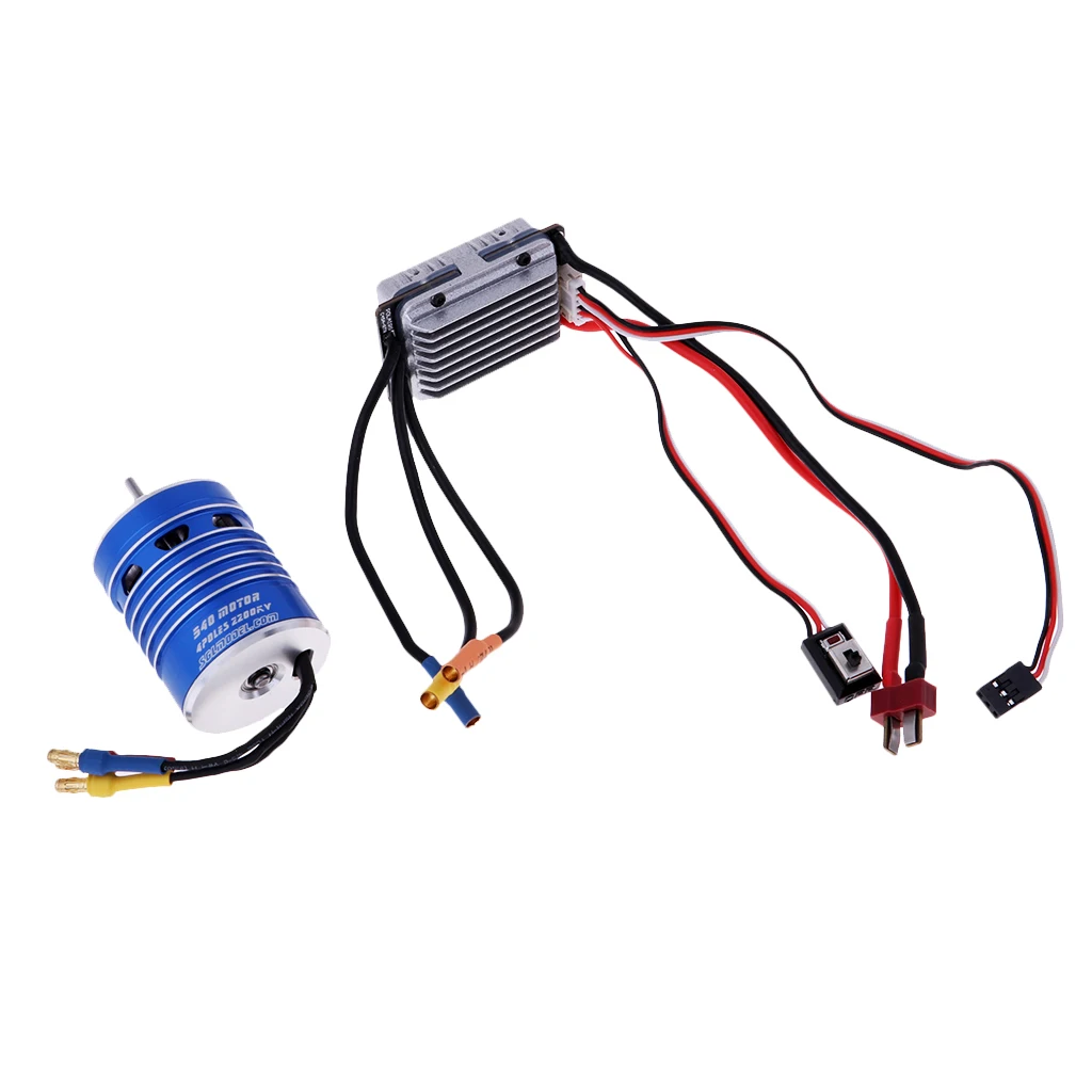 CNC водонепроницаемый 2200KV 14P бесщеточный мотор + 45A ESC для 1/8 1/10 1/12 RC