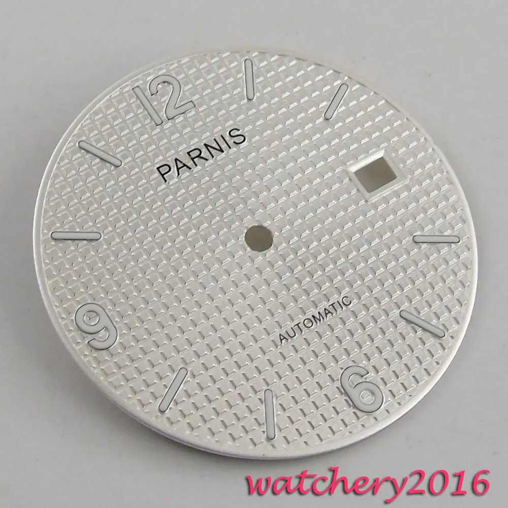 Белое окно с датой набора 31 5 мм Parnis fit ETA 2824 автоматическое переключение мужские