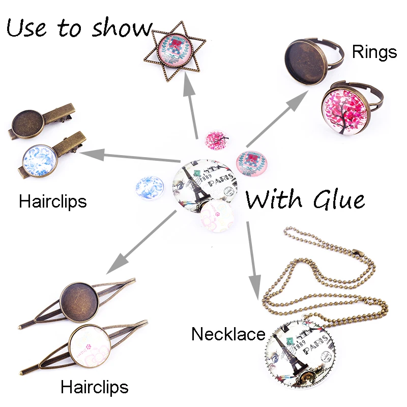 Античное бронзовое ожерелье Эйфелева башня подвеска кабошонкамея основа Безель