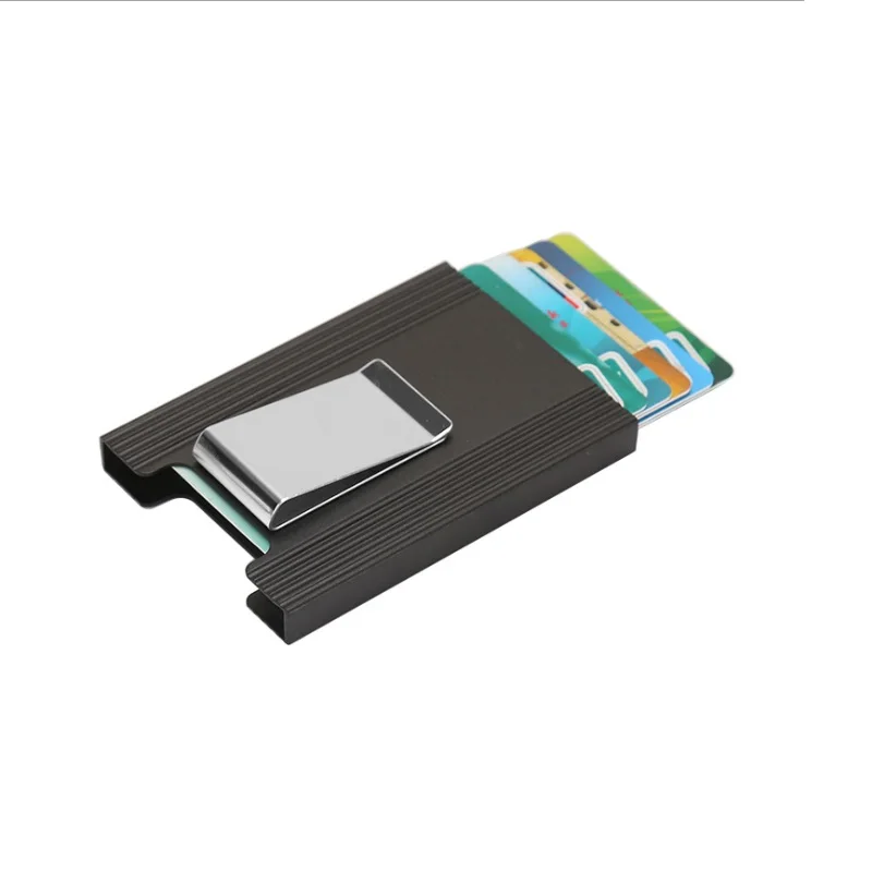 Современный карбоновый rfid кошелек с блокировкой минималистичный тонкий