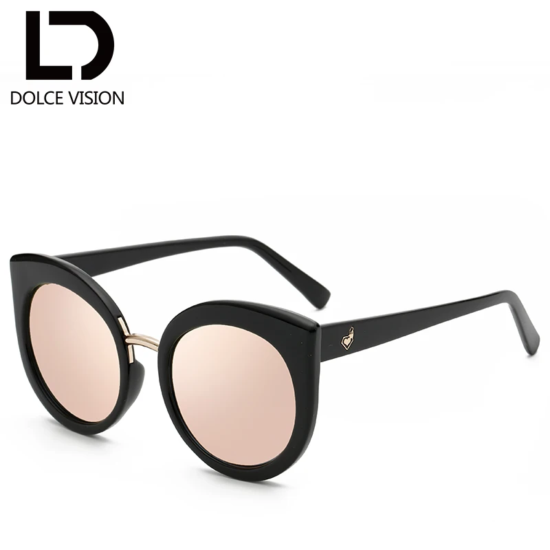 Dolce vision женские черные Винтаж солнцезащитные очки "кошачий глаз" солнцезащитные Стекло es дизайнерские Стекло es для Для женщин Стекло ретро-Оттенки Óculos женский Винтаж Gafas - Цвет линз: 002