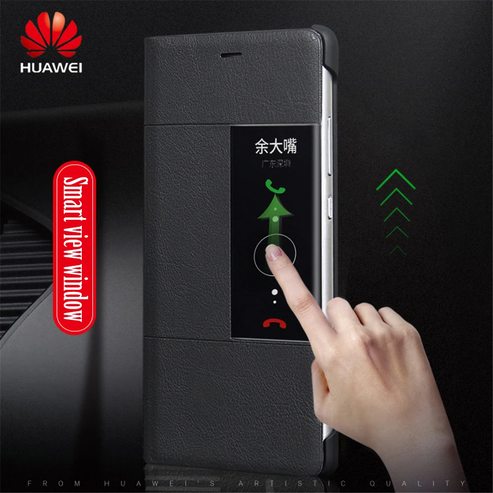 Huawei P9 чехол из искусственной кожи Smart Touch захлопывающийся кожаный чехол с окошком принципиально официальный huawei P10 плюс 5," флип-чехол для телефона чехол