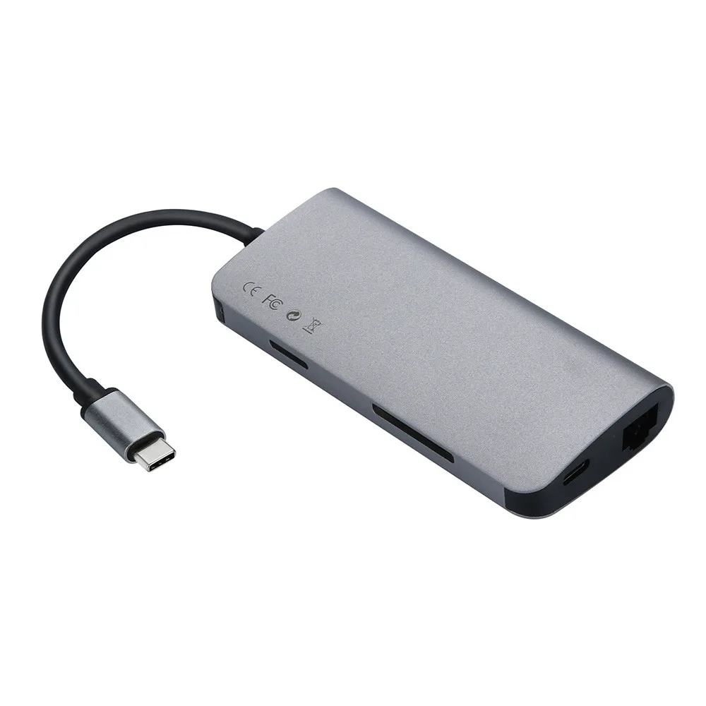 EPULA USB C 8 в 1 к Type Multi 3 0 HDMI RJ45 Ethernet Micro SD TF OTG кардридер Прямая поставка|Кабели HDMI| |