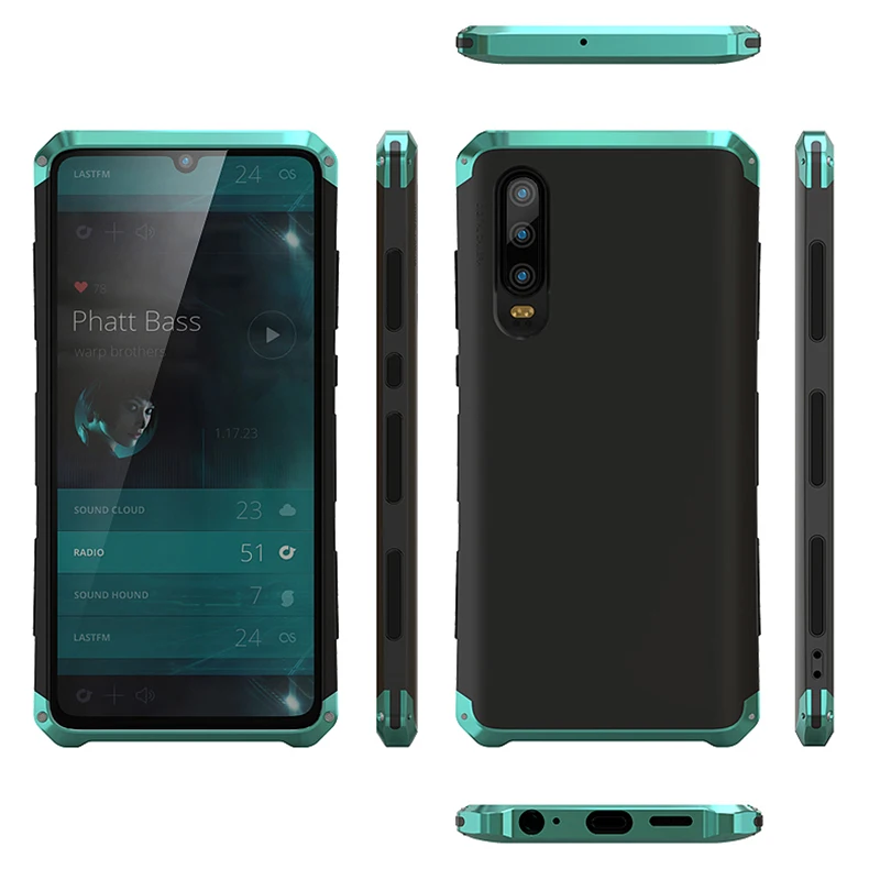 Dropshipping Textured Anti-fall Aluminum Alloy Case For Huawei P30 Metal Frame PC Back Bumper P30 Pro Armor Shockproof Cover