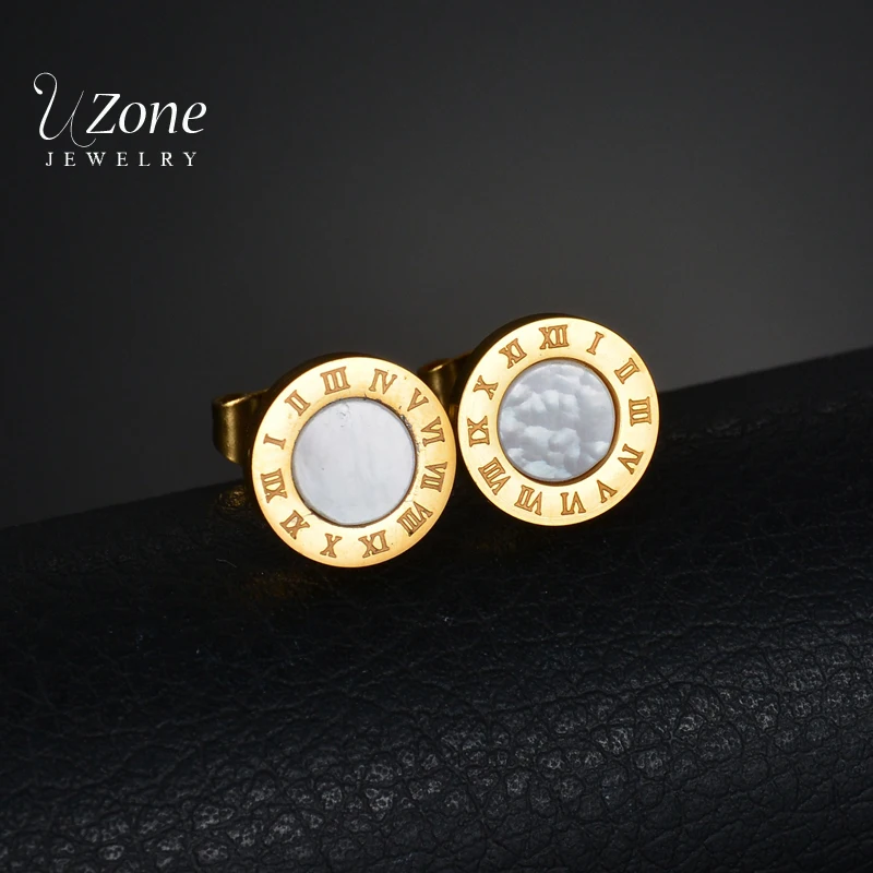 Серьги-гвоздики женские из нержавеющей стали, золотого цвета