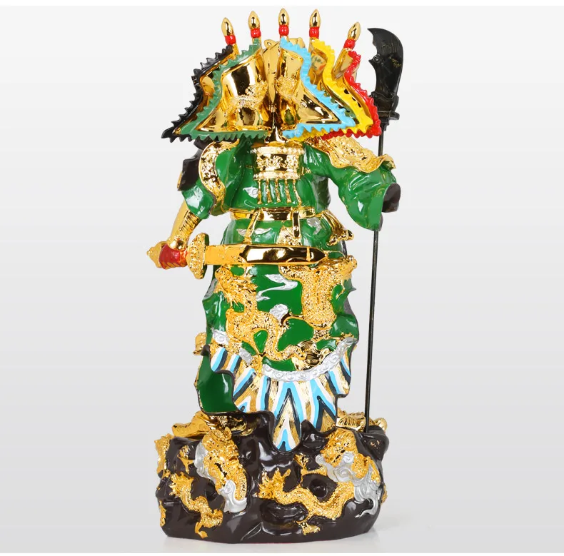 Окрашенная статуя Гуань Гун, орнаменты, Guan Yu, скульптура, статуэтка Будды высотой около 32 см