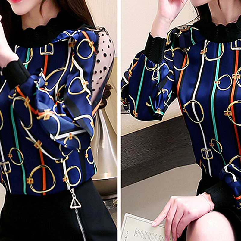 Шифоновая рубашка с открытыми плечами Женская Весенняя длинным рукавом новинка