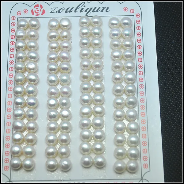 

30pcs nature freshwater pearl cabochons pearl beads for earring hooks making earring studs size 6.0-6.5mm many colors available