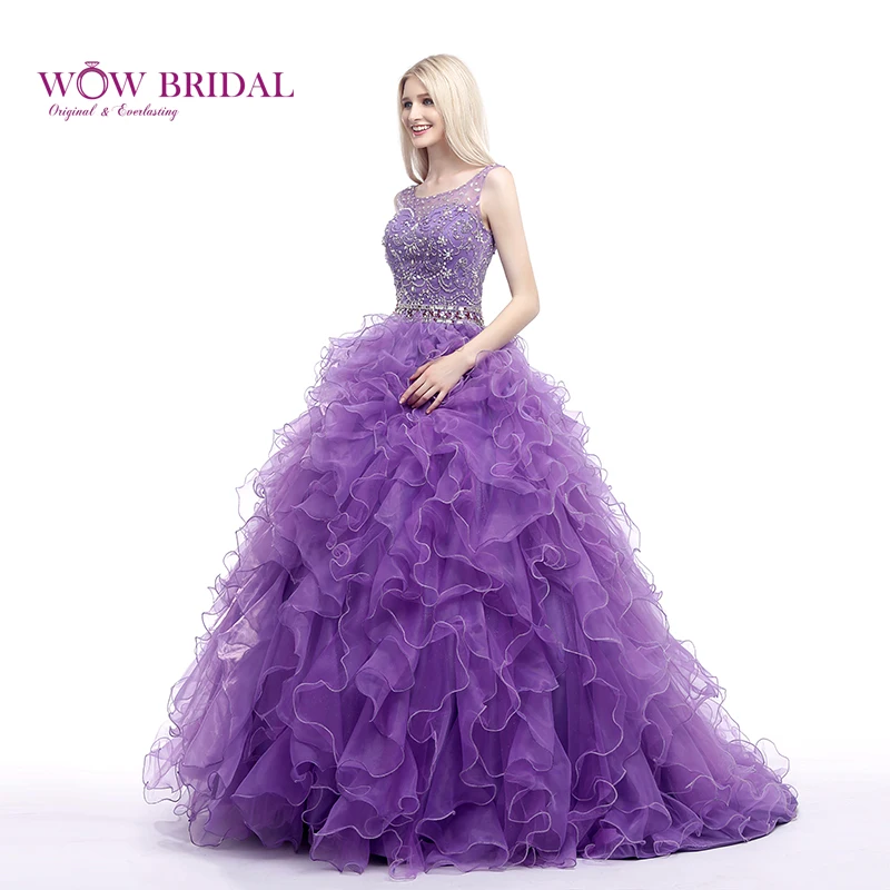 Wowbridal элегантное фиолетовое платье Кинсеаньера 2021 Совок с украшением в виде