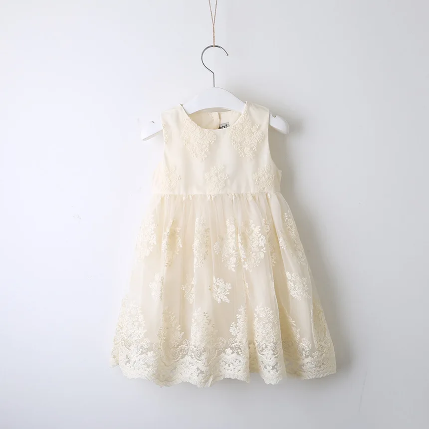 Кружевное платье для девочек Новинка 2019 года стильное Летнее Детское кружевное с