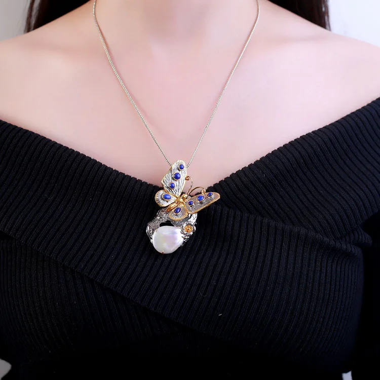 

Natural baroque pearls, 925 silver luxury deserve to act the role of restoring ancient ways of Chinese style clothing