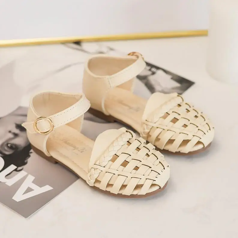 Фото Летняя обувь для маленьких девочек удобные детские сандалии с тканым носком