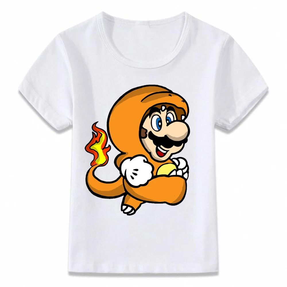 Детская одежда футболка Mario Charmander Pokemon футболка для мальчиков и девочек футболка для малыша oal259 - Цвет: oal259d
