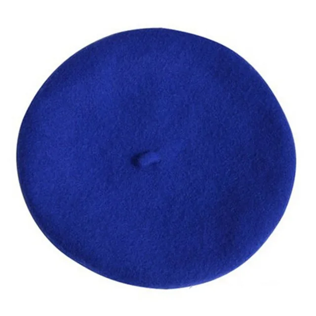Blue Зимний женский берет, модные теплые уличные шапки художника, шапки художника, весенние и осенние новые шерстяные высококачественные помпоны из меха енота - Цвет: Blue