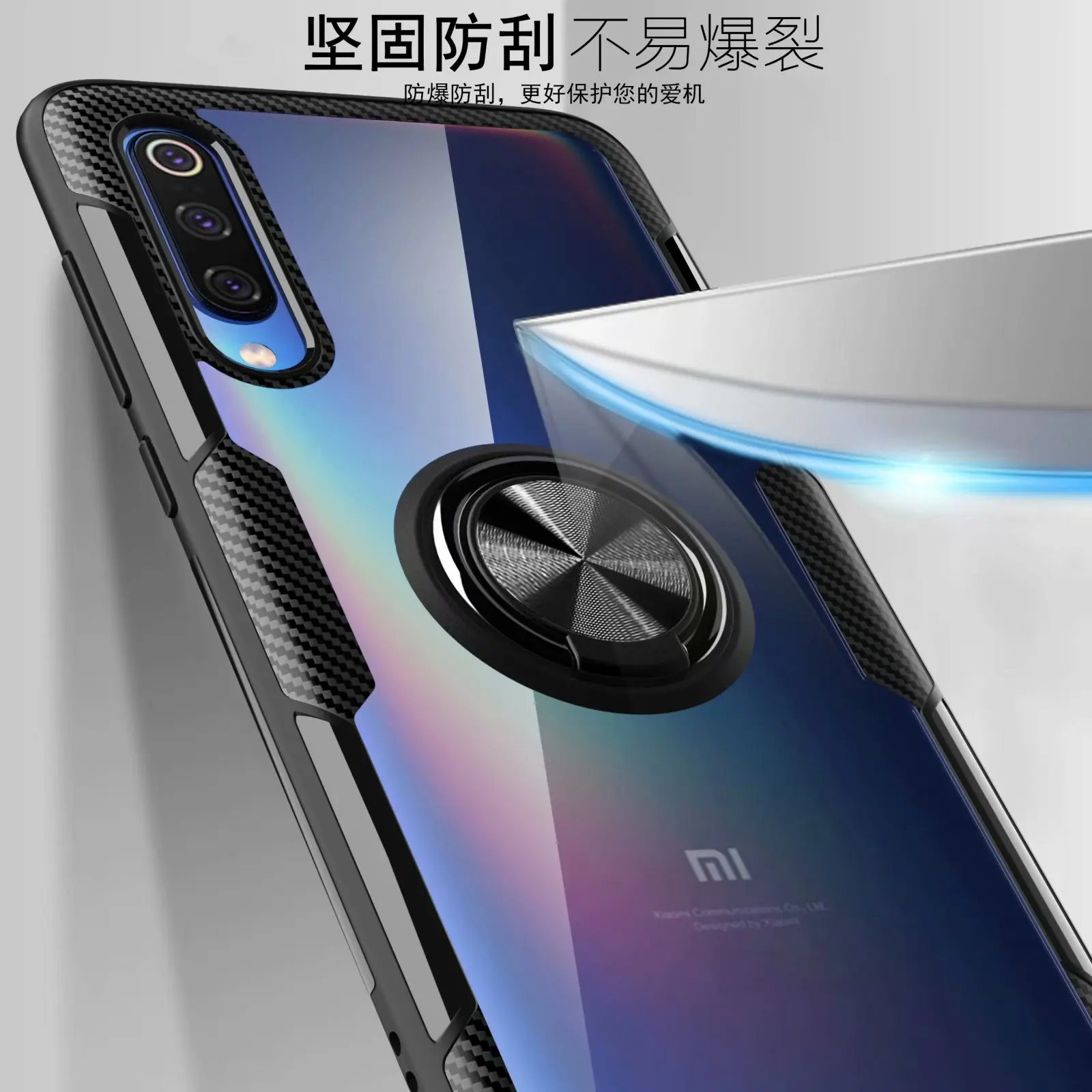 Для xiaomi mi 9 чехол с кольцом-подставкой магнит прозрачный противоударный защитный чехол на заднюю панель для xiaomi mi 9 xiaomi 9 se оболочка