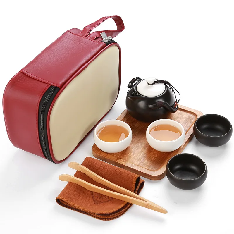 Чайный набор из 9 предметов портативная чайная чашка полотенце фиолетовый песок