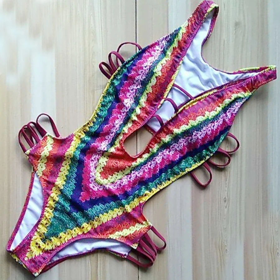 Женский цельный купальник 2019 женский лоскутный купальный винтажный пляжный