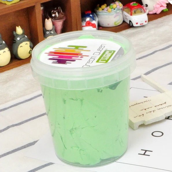 Apple Green Kocozo Slime Fluffy Floam Slime игрушки Ароматические снятие стресса без буры детские игрушки Прямая поставка снятие стресса 200 г большой размер - Цвет: Apple Green